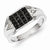 Sterling Silver w/Rhodium Plated Black and White Diamond Men's Ring