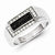 Sterling Silver w/Rhodium Plated Black and White Diamond Men's Ring