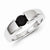 Sterling Silver Round Black Diamond Mens Ring