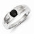 Sterling Silver Round Black Diamond Mens Ring