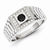 Sterling Silver Black and White Diamond Square Men's Ring