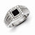 Sterling Silver w/Rhodium Plated Diamond & Black Onyx Men's Ring