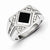 Sterling Silver w/Rhodium Plated Diamond & Black Onyx Men's Ring