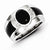 Sterling Silver Diamond & Onyx Men's Ring