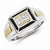 Sterling Silver and Gold Plated Black & White Diamond Men's Ring