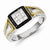 Sterling Silver and Gold Plated Black & White Diamond Men's Ring