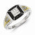 Sterling Silver and Gold Plated Black & White Diamond Men's Ring