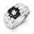 Sterling Silver w/Rhodium Plated Black and White Diamond Men's Ring