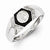 Sterling Silver w/Rhodium Plated Black and White Diamond Men's Ring