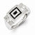 Sterling Silver w/Rhodium Plated Black and White Diamond Men's Ring