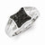 Sterling Silver w/Rhodium Plated Black and White Diamond Men's Ring