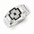 Sterling Silver w/Rhodium Plated Black and White Diamond Men's Ring