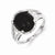 Sterling Silver Onyx and Diamond Ring