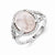 Sterling Silver Rose Quartz and Diamond Ring