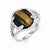 Sterling Silver Tiger's Eye and Diamond Ring