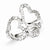 Sterling Silver w/Rhodium Plated Diamond Triple Heart Ring