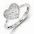 Sterling Silver w/Rhodium Plated Diamond Heart Ring