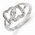 Sterling Silver White Diamond Heart Ring