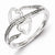 Sterling Silver w/Rhodium Plated Diamond Hearts Ring