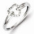 Sterling Silver w/Rhodium Plated Diamond Heart Ring