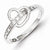 Sterling Silver w/Rhodium Plated Diamond Heart Ring