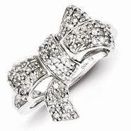 Sterling Silver Diamond Bow Ring