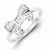 Sterling Silver w/Rhodium Plated Diamond Bow Ring