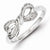 Sterling Silver w/Rhodium Plated Diamond Bow Ring