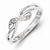 Sterling Silver w/Rhodium Plated Diamond Ring