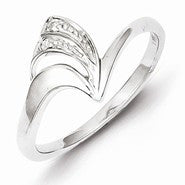 Sterling Silver w/Rhodium Plated Diamond Ring