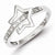 Sterling Silver w/Rhodium Plated Diamond Star Ring