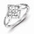 Sterling Silver w/Rhodium Plated Diamond Square Ring