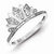 Sterling Silver w/Rhodium Plated Diamond Crown Ring