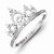 Sterling Silver w/Rhodium Plated Diamond Crown Ring