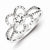 Sterling Silver w/Rhodium Plated Diamond Flower Ring