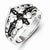 Sterling Silver White & Black Diamond Black Rhodium-plated Ring