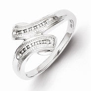 Sterling Silver w/Rhodium Plated Diamond Ring