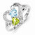 Sterling Silver Blue Topaz Peridot Diamond Ring