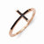 Sterling Silver Rose Gold-plated Antiqued Sideways Cross Ring