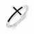 Sterling Silver Antiqued Sideways Cross Ring