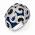 Sterling Silver Blue/Clear CZ and Black/Blue Enameled Domed Ring