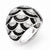 Sterling Silver with CZ and Black and White Enameled Domed Ring