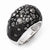 Sterling Silver Rhodium-plated Black Clay & Preciosa Crystal Ring