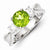 Sterling Silver Peridot & CZ Ring