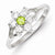 Sterling Silver Peridot & CZ Ring