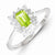 Sterling Silver Peridot & CZ Ring