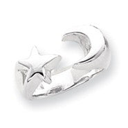 Sterling Silver Star & Moon Ring