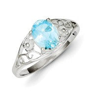 Sterling Silver Blue Topaz Ring