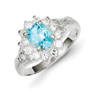 Sterling Silver Blue Topaz Ring