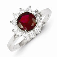 Sterling Silver Rhodolite Garnet Ring